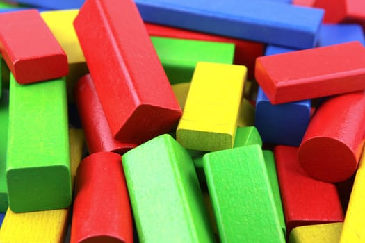 Wooden building blocks.