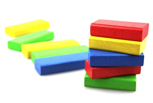Wooden building blocks.