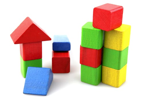 Wooden building blocks.