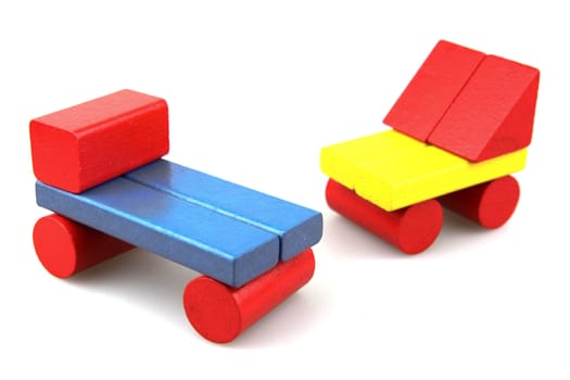 Wooden building blocks.