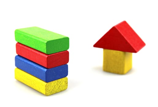 Wooden building blocks.