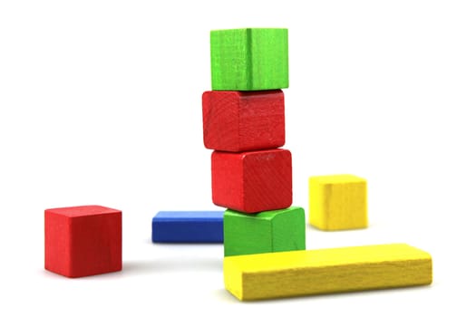 Wooden building blocks.