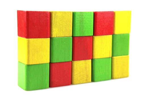 Wooden building blocks.