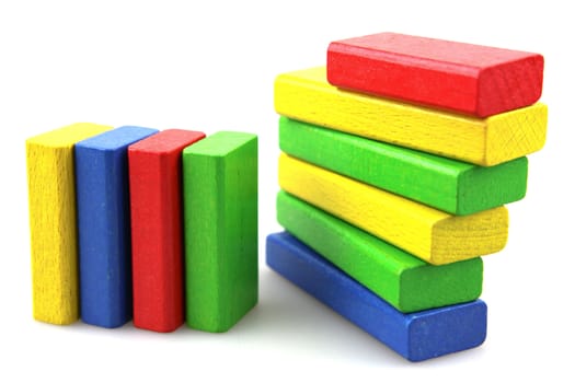 Wooden building blocks.