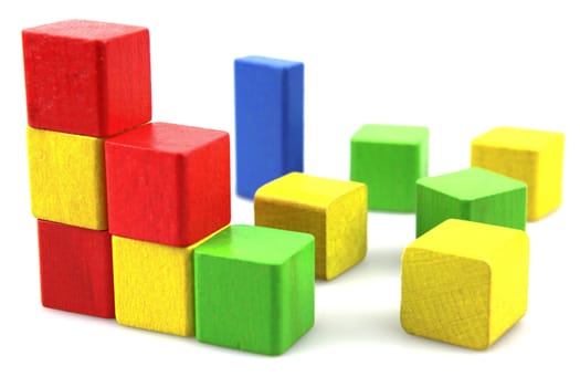 Wooden building blocks.