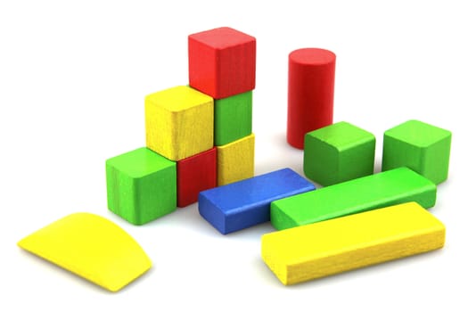 Wooden building blocks.