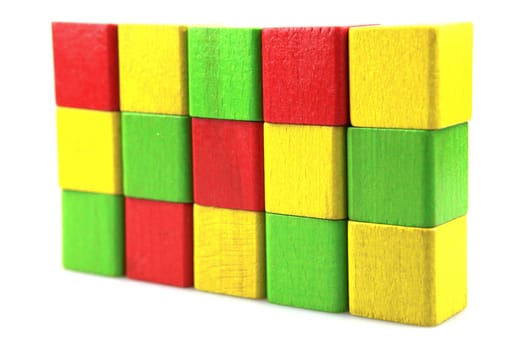 Wooden building blocks.
