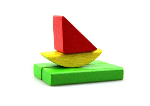 Wooden building blocks.