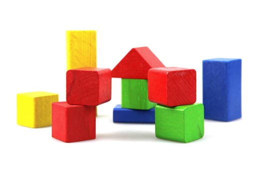 Wooden building blocks.