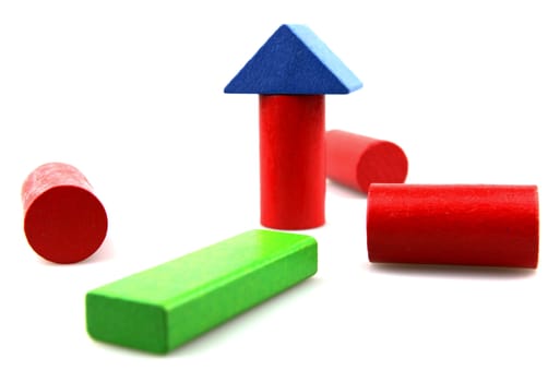 Wooden building blocks.