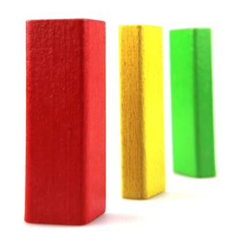 Wooden building blocks.