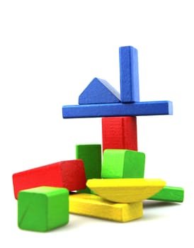 Wooden building blocks.
