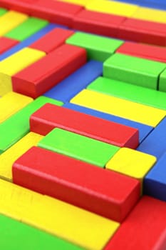 Wooden building blocks.
