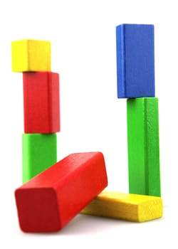 Wooden building blocks.