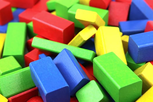 Wooden building blocks.