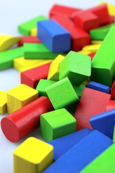 Wooden building blocks.