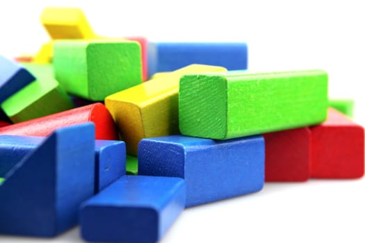 Wooden building blocks.