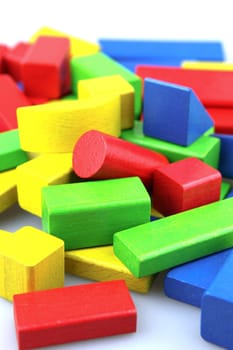 Wooden building blocks.