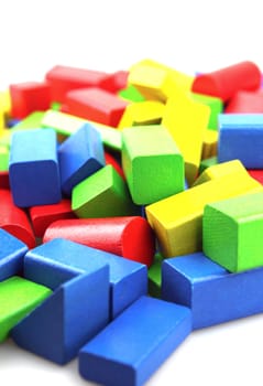 Wooden building blocks.