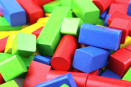 Wooden building blocks.