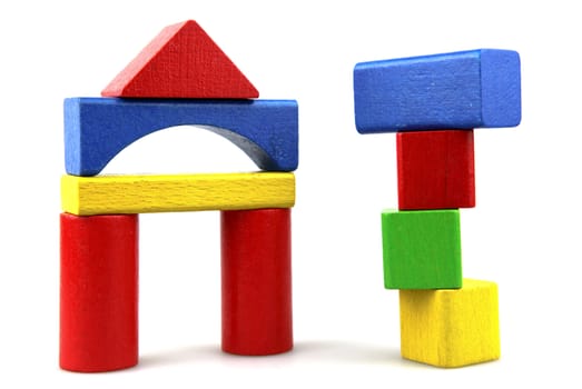 Wooden building blocks.