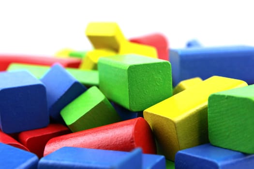 Wooden building blocks.