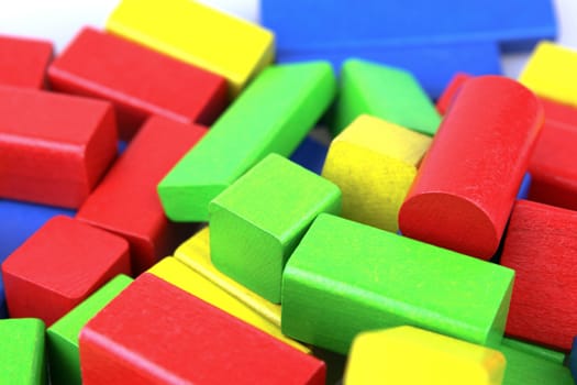 Wooden building blocks.