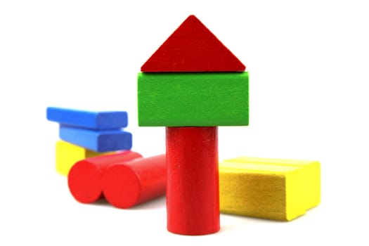 Wooden building blocks.
