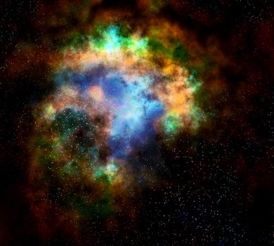 deep outer space gas cloud nebula galaxy and stars