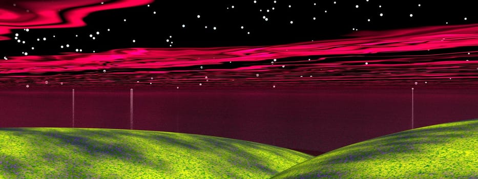 landscape and sky red