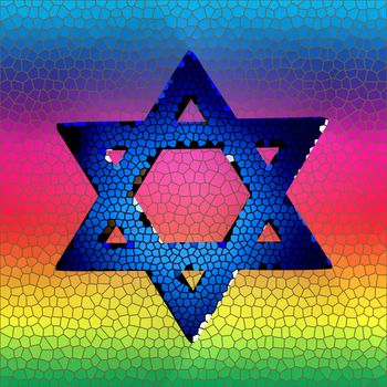 Star of david in stained glass