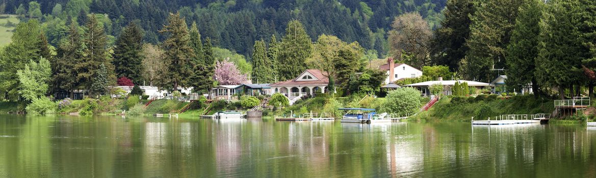 Lakefront properties panorama, Woodland WA.