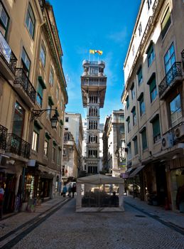 view of the Elevador de Santa Justa in Lisbon