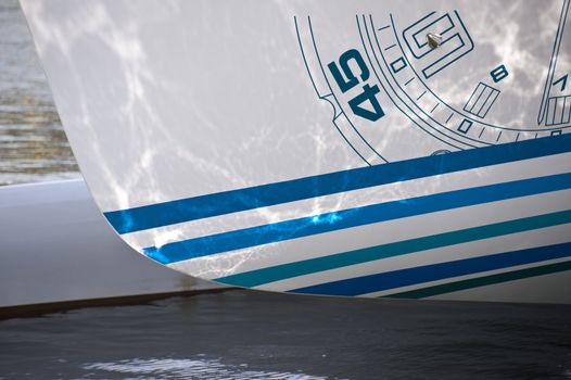 Close up of a modern yacht