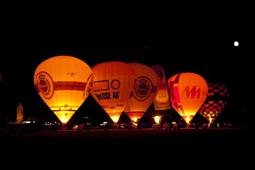 Kiel, Germany - June 20: Balloon Sail 2010 on the occasion of the Kiel Week 2010, June 20, 2010 in Kiel, Germany