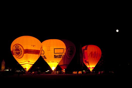 Kiel, Germany - June 20: Balloon Sail 2010 on the occasion of the Kiel Week 2010, June 20, 2010 in Kiel, Germany