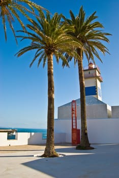 Lighthouse in the harbour of Cascais, Portugal