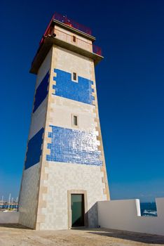 Lighthouse in the harbour of Cascais, Portugal