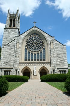 A old church with blue sky