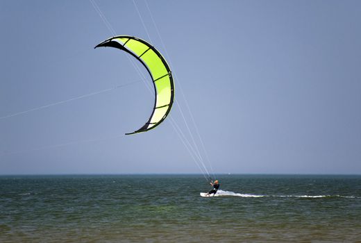 Surfing scene in St. Peter-Ording, Germany