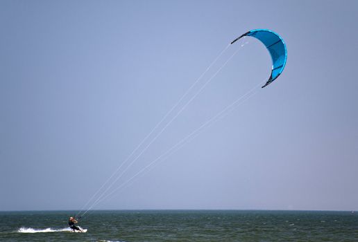 Surfing scene in St. Peter-Ording, Germany