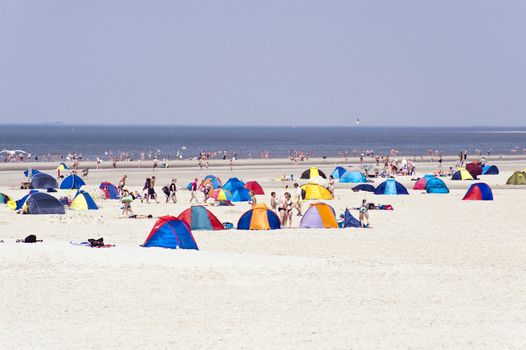 Beach scene in St. Peter-Ording, Germany