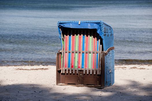 baltic sea beach with beach chair