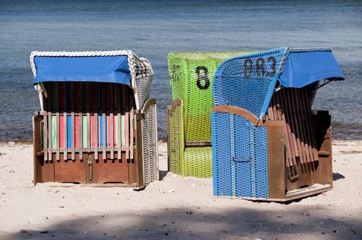 baltic sea beach with beach chair