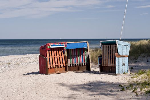 baltic sea beach with beach chair