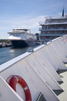 Maritime scene in port of Kiel, Germany