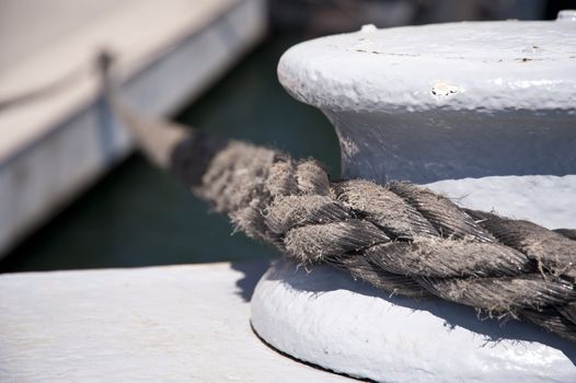 Detail of rope on a ship