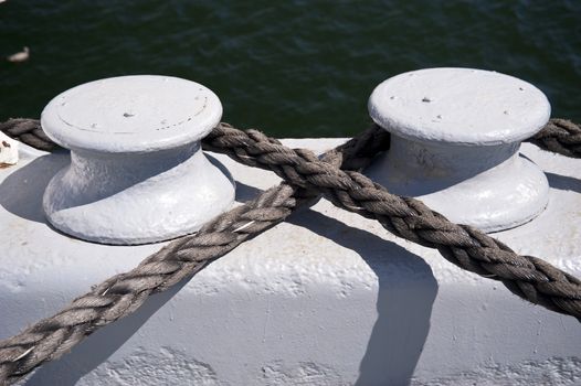 Detail of rope on a ship