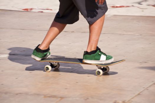 Skater on the beach of St. Peter-Ording, Germany