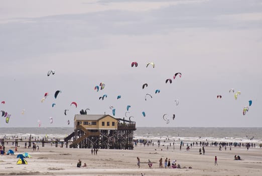 Kitesurfer in St Peter-Ording, Germany
